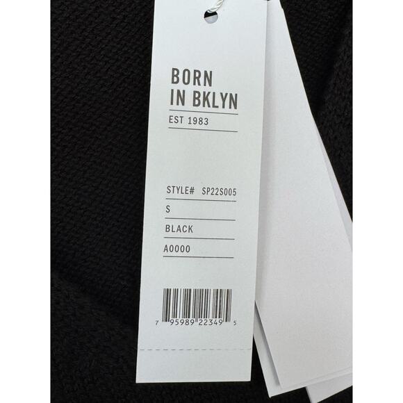 525 America Born in BKLYN Distressed Mock Neck Sweater – Size S – Black NWT - Picture 4 of 11